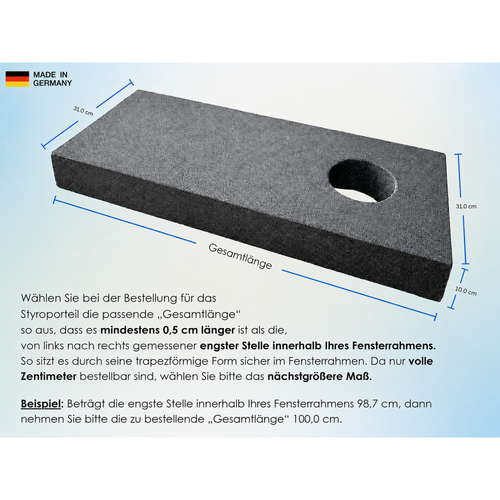 CoolFrech® patentierte Fensterabdichtung 30 cm-249 cm für mobile Klimaanlage mit Abluftschlauch und Ablufttrockner – auch für Türen – schnelle Montage ohne Bohren/Kleben – Klimageräte-Abdichtung
