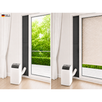 CoolFrech® patentierte Türabdichtung 30 cm-249 cm Terrasse, Balkon, Loggia für mobile Klimaanlagen – auch für Fenster – schnelle Montage ohne Bohren/Kleben – Klimageräte-Abdichtung