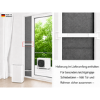 CoolFrech® patentierte Türabdichtung 30 cm-249 cm Terrasse, Balkon, Loggia für mobile Split-Klimaanlagen – Kompatibel mit Midea PortaSplit, Climia, Evolar, Eurom, Trotec, Remko – auch für Fenster – schnelle Montage – Klimageräte-Abdichtung