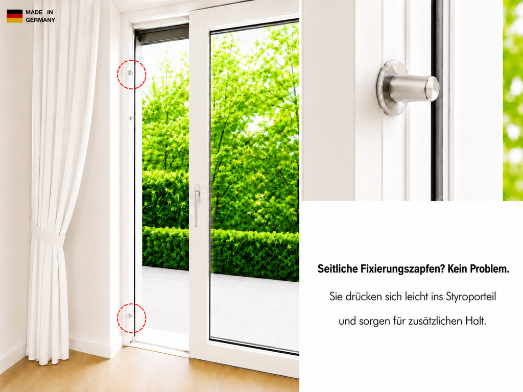 CoolFrech® patentierte Türabdichtung 30 cm-249 cm Terrasse, Balkon, Loggia für mobile Klimaanlagen – auch für Fenster – schnelle Montage ohne Bohren/Kleben – Klimageräte-Abdichtung