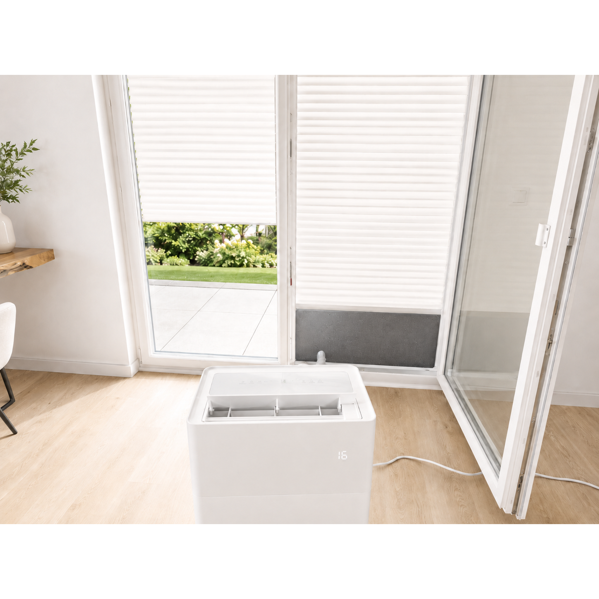 CoolFrech® patentierte Fensterabdichtung 30 cm-249 cm für mobile Split-Klimaanlagen – Kompatibel mit Midea PortaSplit, Climia, Evolar, Eurom, Trotec, Remko – auch für Türen – schnelle Montage ohne Bohren/Kleben – Klimageräte-Abdichtung