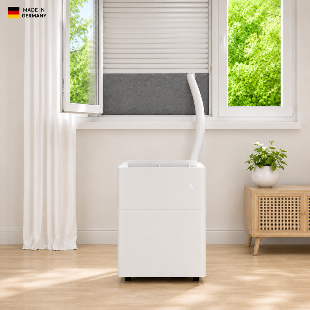 CoolFrech® patentierte Fensterabdichtung 30 cm-249 cm für mobile Split-Klimaanlagen – Kompatibel mit Midea PortaSplit, Climia, Evolar, Eurom, Trotec, Remko – auch für Türen – schnelle Montage ohne Bohren/Kleben – Klimageräte-Abdichtung